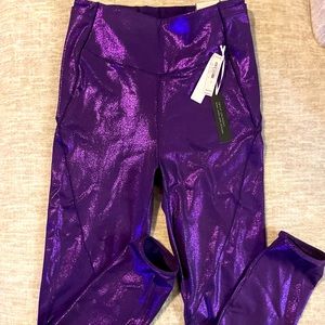 Shimmery purple workout leggings